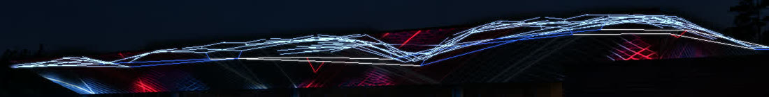 Пояс козырька крупно: линии ночного режима techno на тёмном поясе